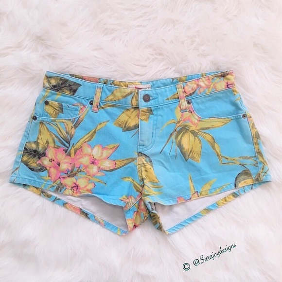 Denim & Supply Ralph Lauren Pants - Denim & supply floral blue yellow denim shorts 30